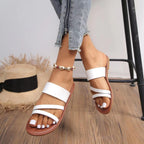 Damen Offene Sandalen mit breiten Riemen und ergonomischer Sohle R&B