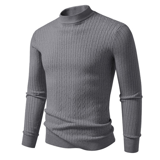 Herren Rollkragenpullover aus strukturiertem Strickmaterial R&B