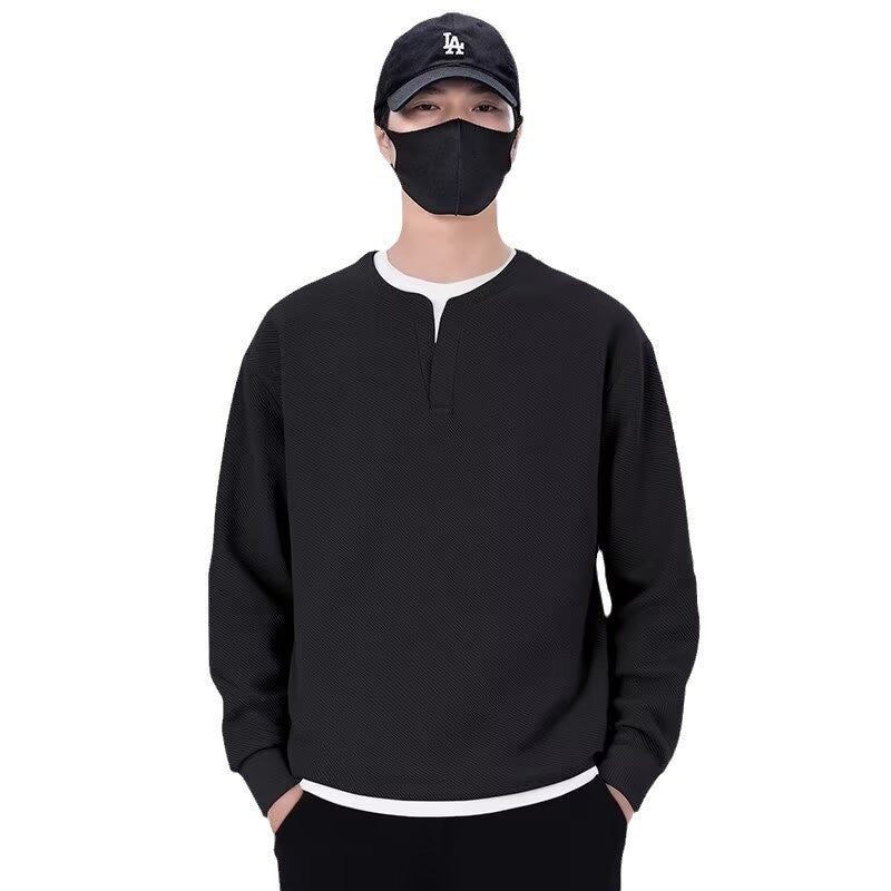 Herren lässiger Sweatshirt mit modernem Stehkragen und hochwertiger Textur