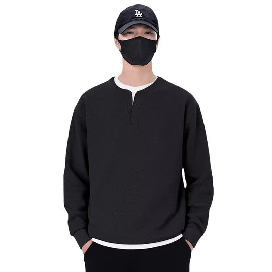 Herren lässiger Sweatshirt mit modernem Stehkragen und hochwertiger Textur R&B
