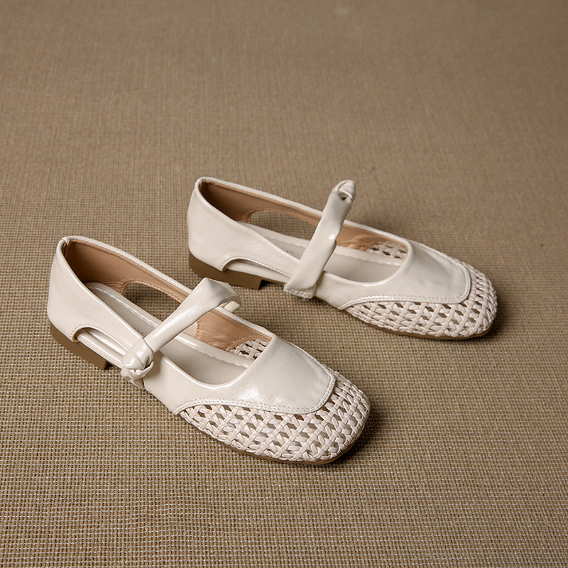 Damen Ballerina-Schuhe mit geflochtenem Detail R&B