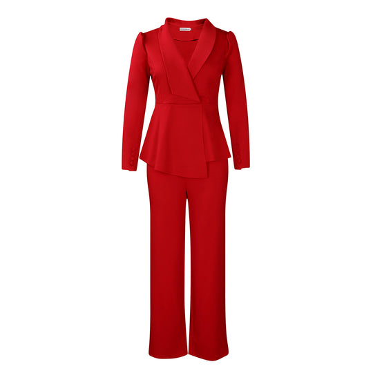 Damen Elegantes Blazer-Hosen-Set R&B