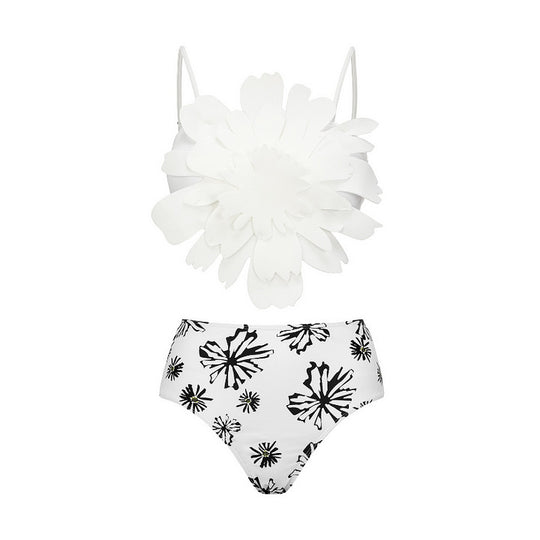 Damen Bikiniset mit besonderem Blumendekor und langem Wickelrock R&B