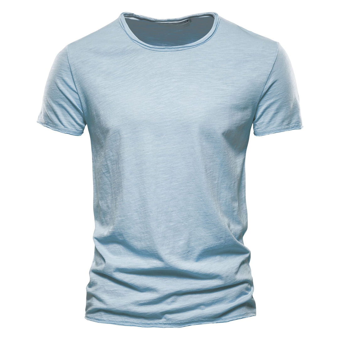 Herren nan leichtes Baumwollshirt mit Rundhalsausschnitt und schlanker Passform R&B
