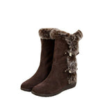 Damen Winterstiefel mit hochwertigem Kunstfellkragen und rutschfester Sohle R&B
