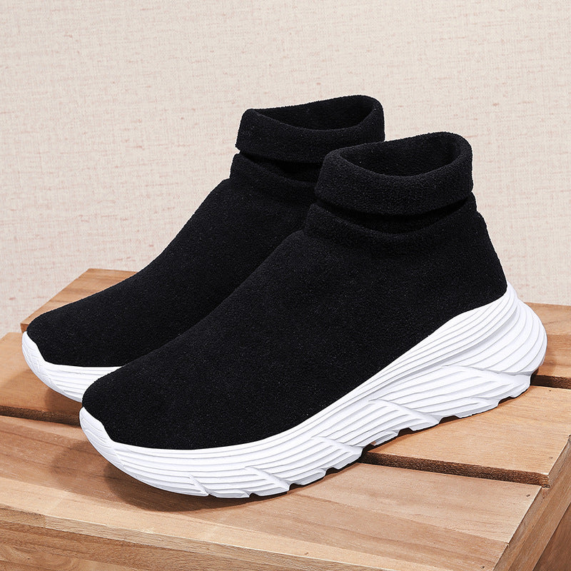 Damen Sportliche Strick-Sneaker mit hochelastischem Knöchelabschluss und rutschfester Sohle