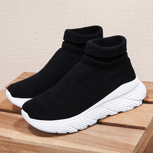 Damen Sportliche Strick-Sneaker mit hochelastischem Knöchelabschluss und rutschfester Sohle R&B