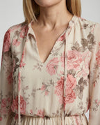 Damen Blumenkleid Mini mit Volants