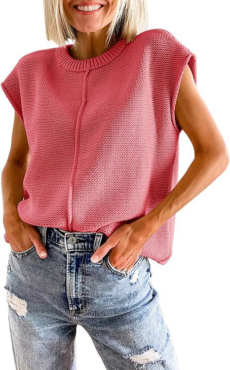 Damen lässiges Strickoberteil mit überschnittenen Schultern und strukturierter Textur R&B