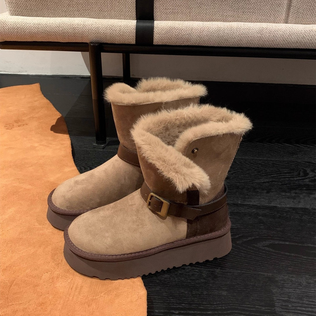 Damen kuschelige Winterstiefel mit warmem Futter und stylishen Details R&B