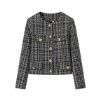 Damen elegante Tweedjacke mit goldenen Knöpfen R&B