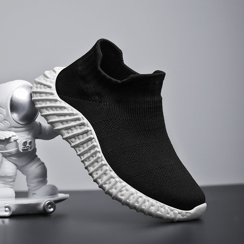 Damen Strick-Sneaker mit elastischem Abschluss und rutschfester Sohle