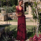 Damen Maxikleid mit verspieltem Cut-Out und Rüschendetails R&B