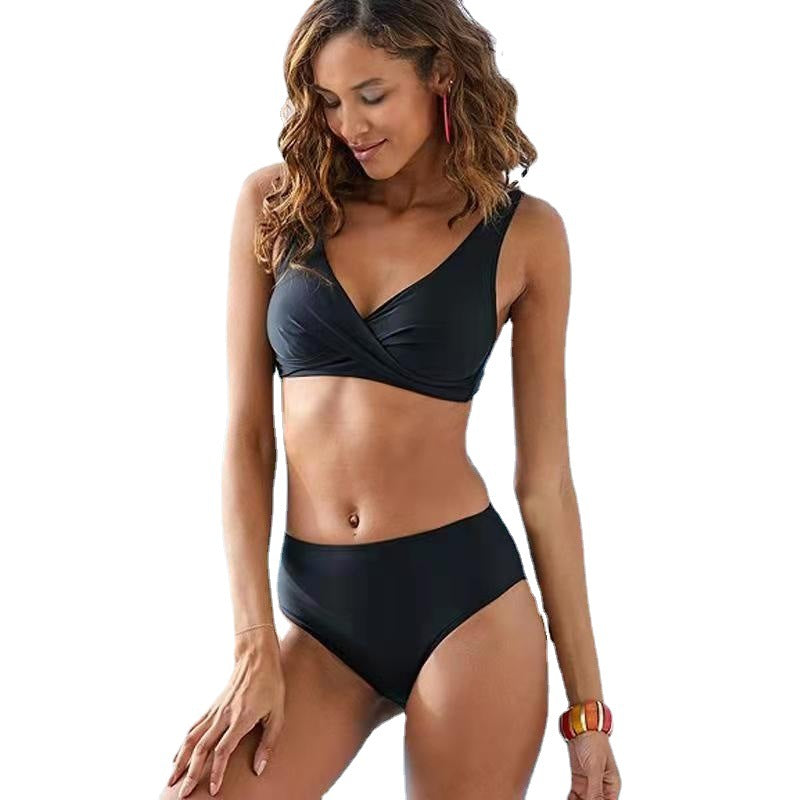 Damen Hochtailliertes Bikini-Set mit Wickeloberteil R&B