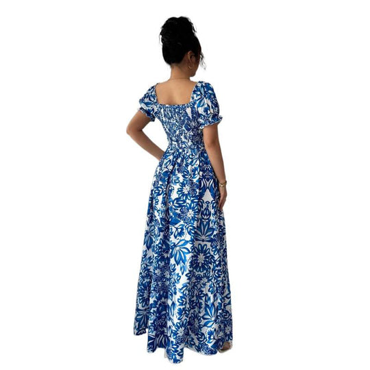 Damen Maxikleid mit quadratischem Ausschnitt und offenen Trägern R&B