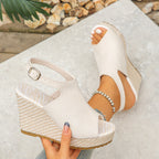 Damen Wedge-Sandalen mit modischem Camouflage-Design und komfortablem Fußbett R&B