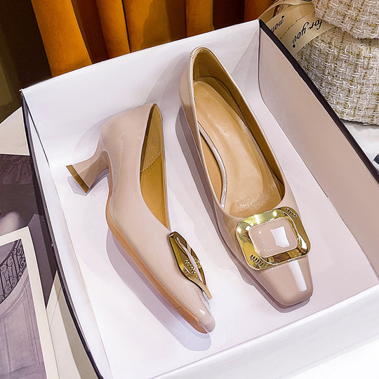 Damen elegante Pumps mit modischem Schnallenakzent R&B