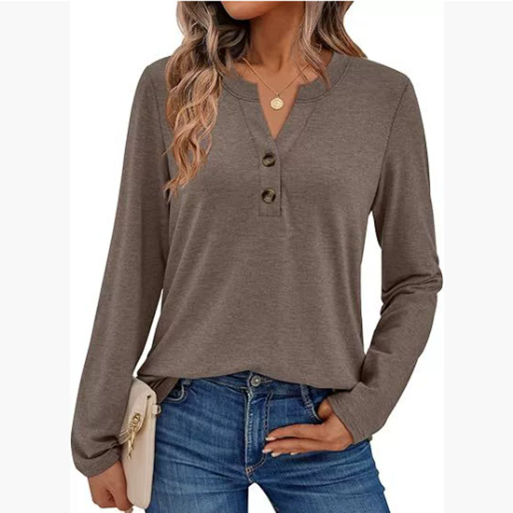 Damen Langarmshirt mit Knopfdetails R&B