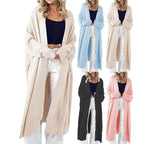 Damen langärmeliger Strickcardigan mit großen Taschen und lässigem Schnitt