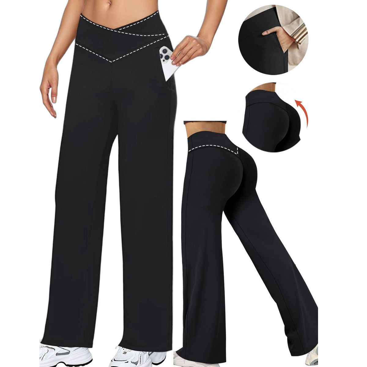 Damen Kompressionshose mit hoher Taille und Tummy Control R&B