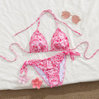 Damen floral gemusterter Triangel-Bikini R&B