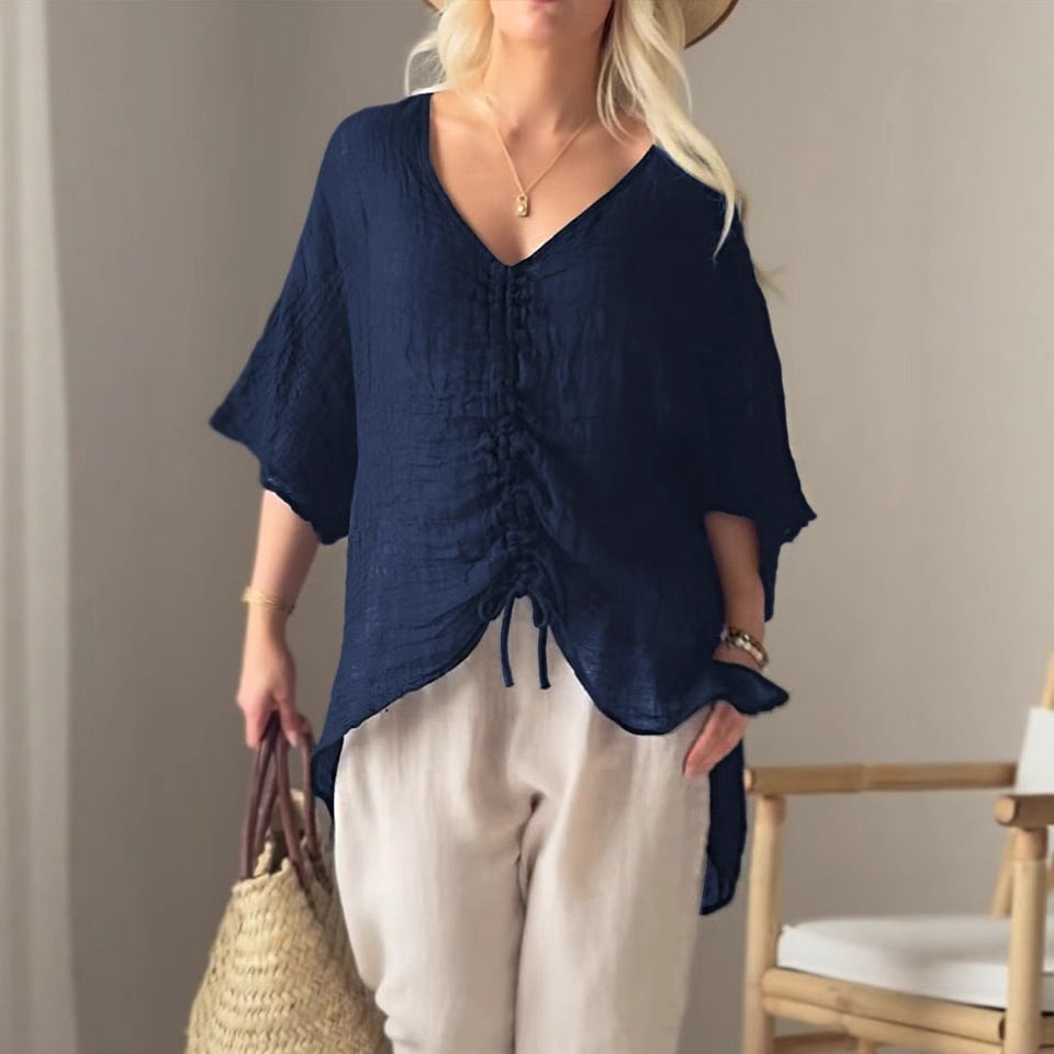 Damen leichtes, oversize Tunika-Shirt R&B