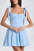 Damen Verspieltes Minikleid mit eleganten Rüschendetails und Schleifen R&B