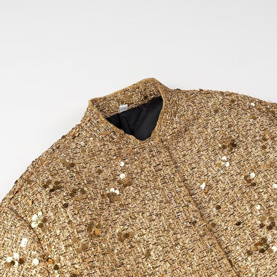 Damen Funktionsjacke mit glitzerndem Lurex und praktischen Taschen R&B