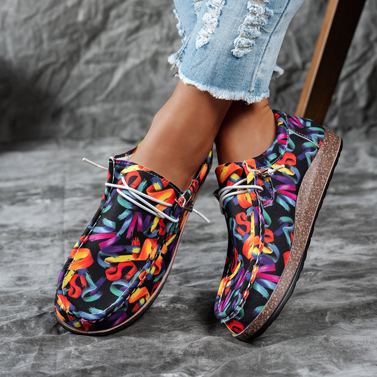 Damen leichte Freizeitschuhe mit buntem Design R&B