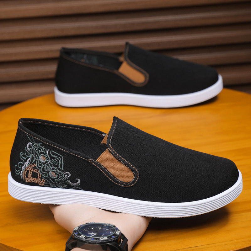 Damen modische Stoffslipper mit elegantem Stickmuster R&B