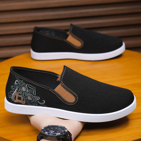 Damen modische Stoffslipper mit elegantem Stickmuster R&B