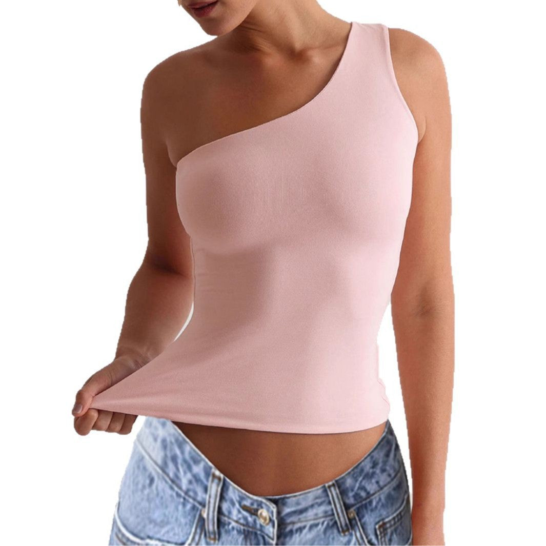 Damen asymmetrisches Trägershirt aus elastischem Material R&B