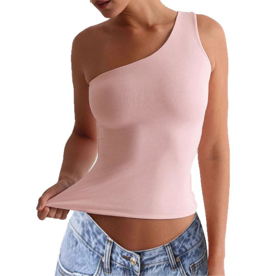 Damen asymmetrisches Trägershirt aus elastischem Material R&B