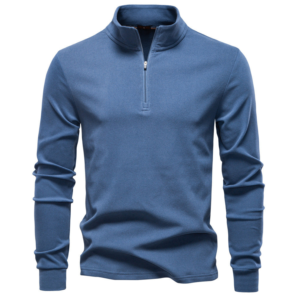 Herren funktionaler Sweatshirt mit hohem Kragen und kurzem Reißverschluss R&B