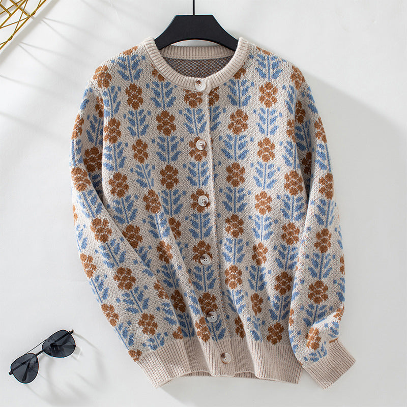 R&B | Strickjacke mit Blumenmuster