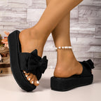 Damen modische Plateau-Sandalen mit decorative Schleifenverzierung R&B