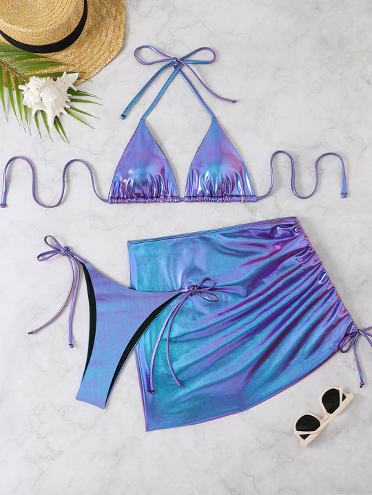 Damen Triangel-Bikini mit raffiniertem Wickelrock R&B