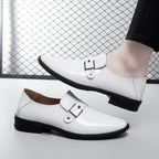 Herren Elegante Leder Slipper mit Schnalle R&B