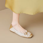 Damen Ballerinas mit schimmerndem Schleifenakzent