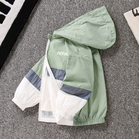 Unisex nan leichte winddichte Kapuzenjacke mit Reißverschluss und elastischen Bündchen  R&B