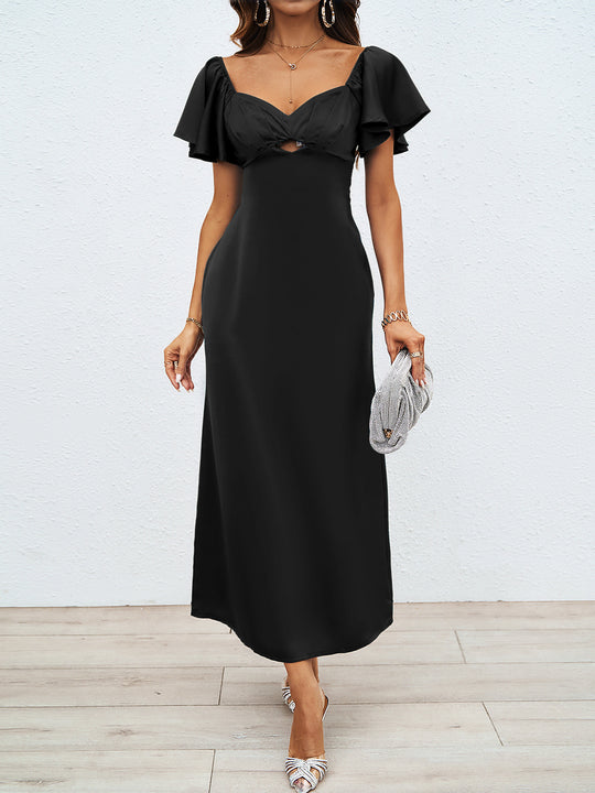 Damen Maxikleid mit schulterfreiem Design und eleganten Rüschendetails R&B