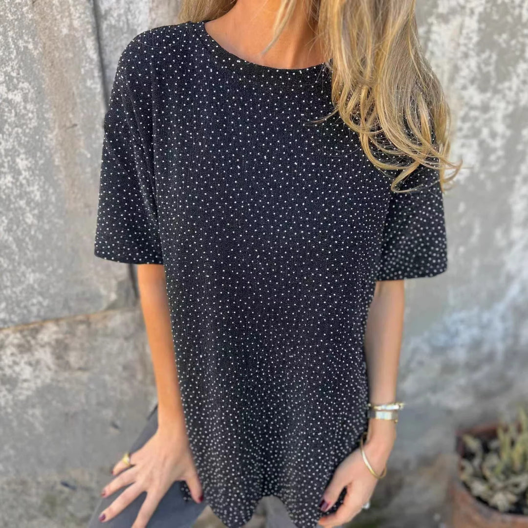 Damen Oversized T-Shirt mit Glitzersteinchen und lässigem Schnitt R&B