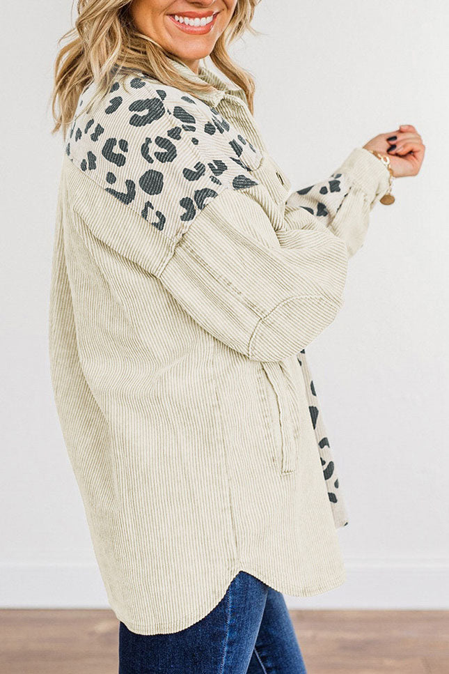 R&B | Sie Wissen Sollten Leopard Farbblock Cordjacke