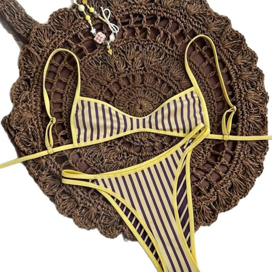 Damen Zweiteiliger Bikini mit elegantem Streifenmuster R&B