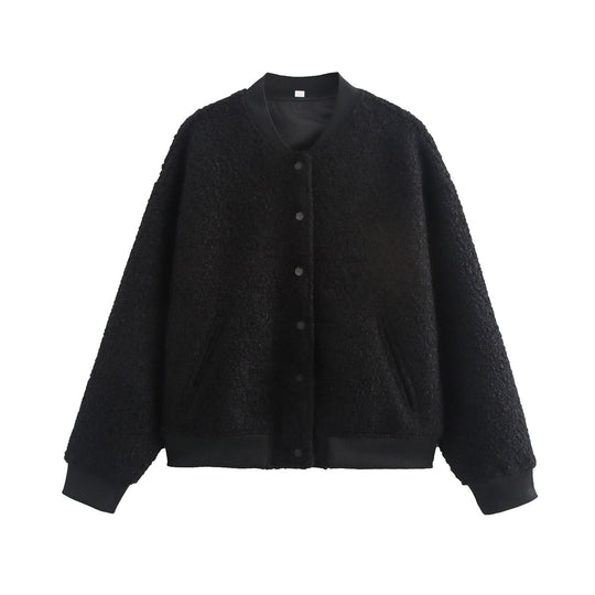 Damen Fleecejacke mit strukturiertem Stoff und praktischem Knopfverschluss R&B