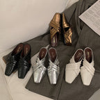 Damen elegante Mules mit geschwungenem Design