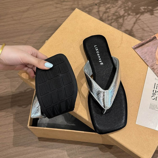 Damen elegante Zehentrenner-Sandalen mit gepolstertem Fußbett R&B