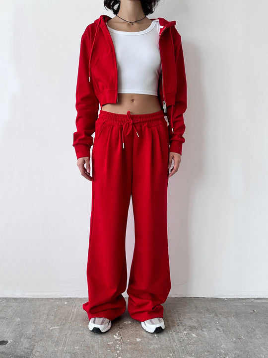 Damen Cropped Hoodie und entspannte Jogginghose Set R&B