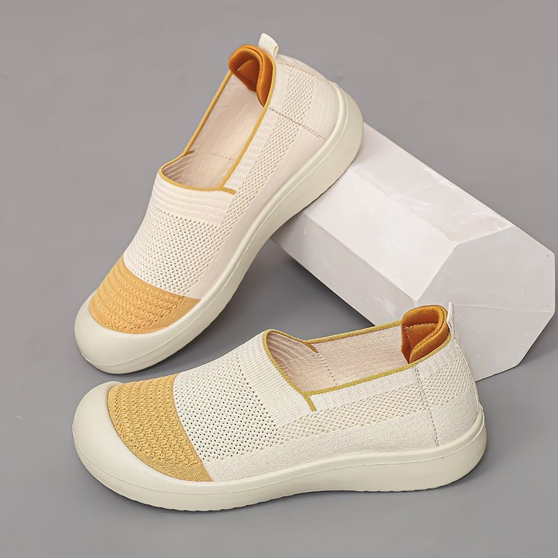 Damen Modische Slip-On Sneakers mit atmungsaktiver Oberflächenstruktur und gepolsterter Sohle R&B