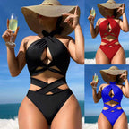 Damen Hochgeschnittener Einteiler-Badeanzug mit eleganten Cut-Outs